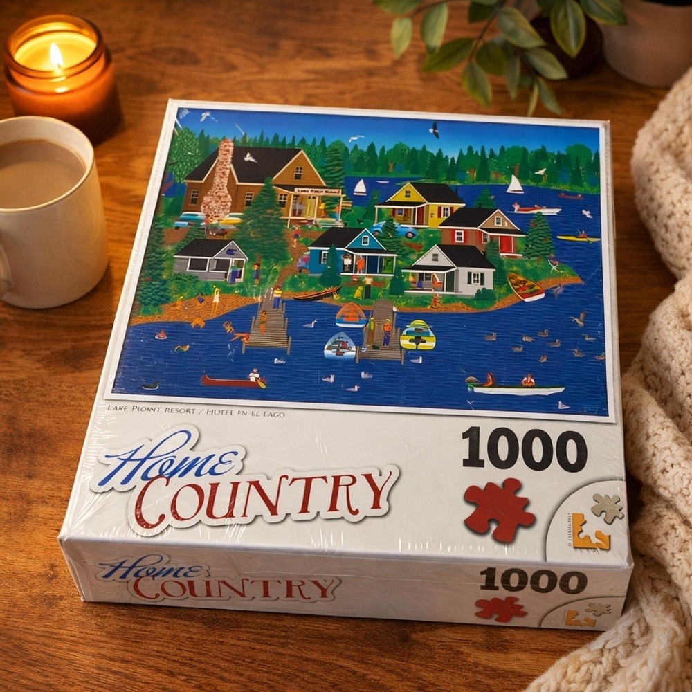Home Country 1000 Piece Puzzle Lake Cabin Cottage Scene New Sealed